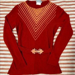Knit belted blouse vintage 70’s